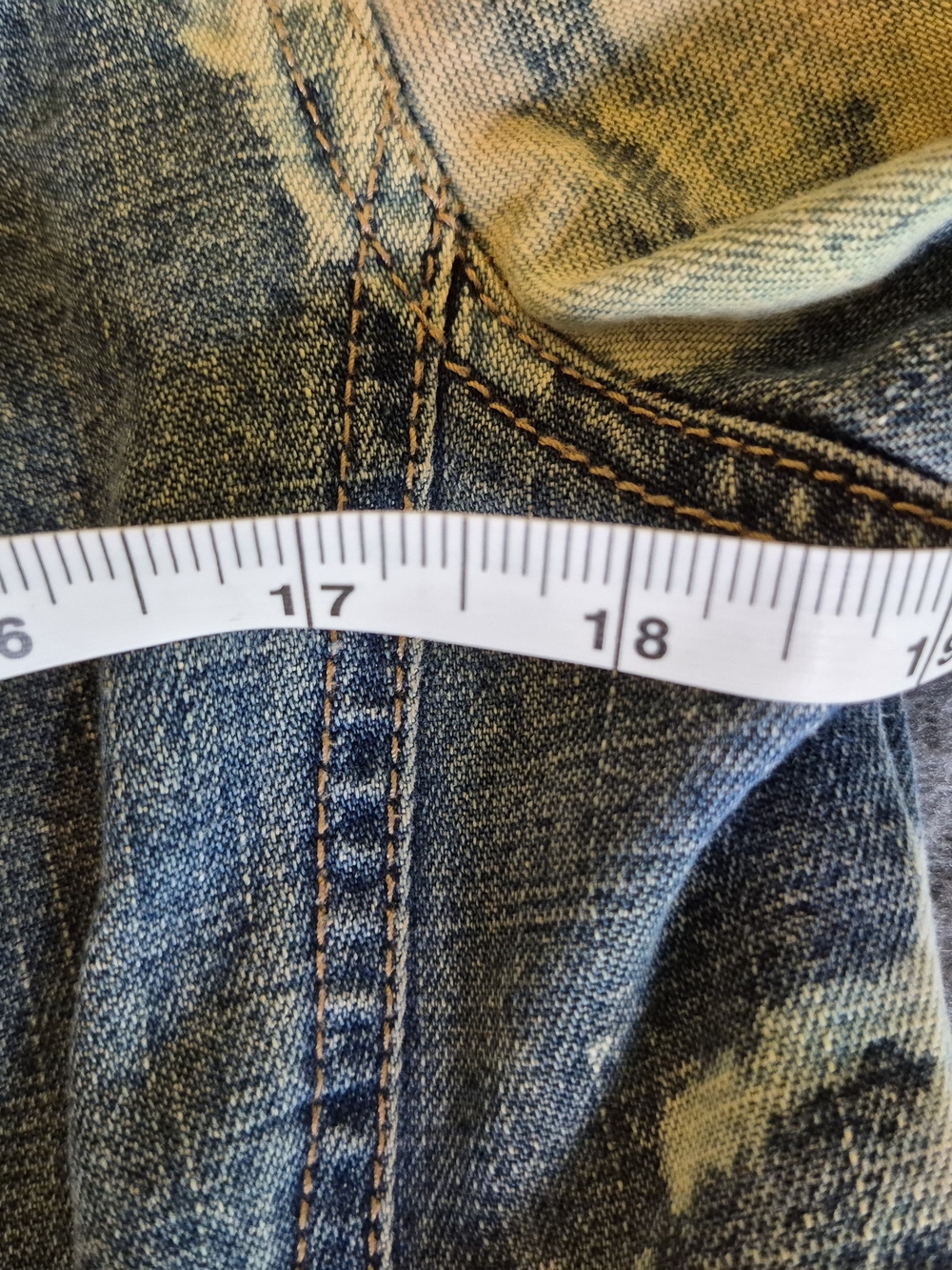 Upcycled Y2K Blue and Cream Embellished Denim Jacket - Picture 14 of 16